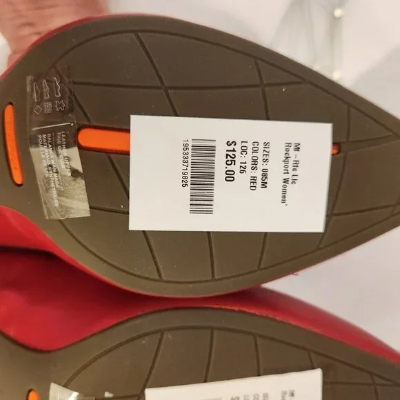 Rockport Total Motion 75mm Pointy Toe Pumps. Red. NIB. Size 8.5. Leather - Picture 9 of 12